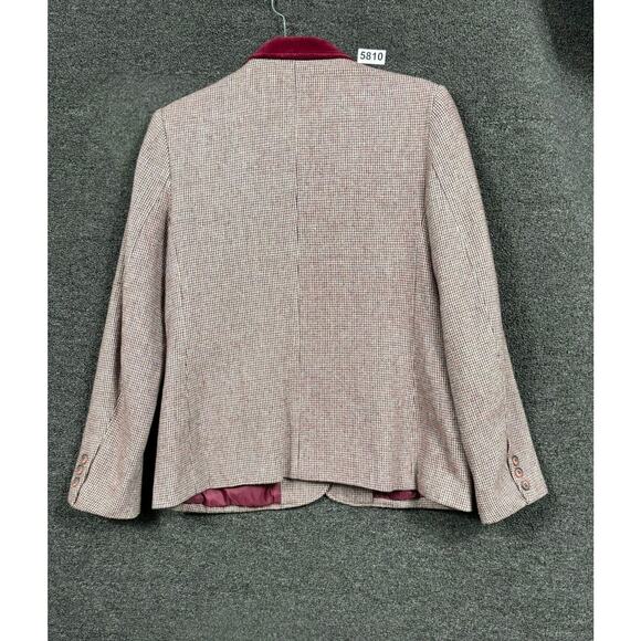 Collectables Blazer Womens 12 Gray Tweed Wool Blend Velvet Collar Made Japan - Picture 2 of 7